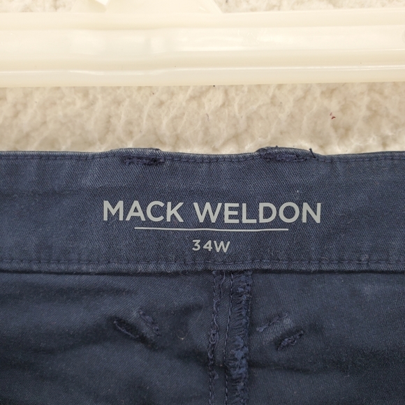 Mack Weldon 7” Shorts Men 34 Navy Chino Casual Comfort Maverick Tech Performance - Picture 11 of 12